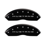 MGP 4 Caliper Covers Engraved Front 2015/Mustang Engraved Rear 2015/Bar & Pony Black finish slvr ch - 10202SMB2BK