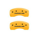 MGP 4 Caliper Covers Engraved Front & Rear Ridgeline Yellow Finish Black Char 2019 Honda Ridgeline - 20213SRGLYL
