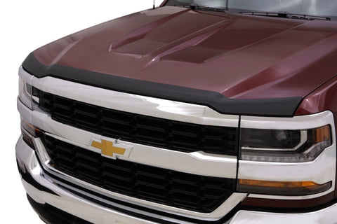 AVS 16-18 Chevy Silverado 1500 Aeroskin Low Profile Hood Shield - Matte Black - 377123