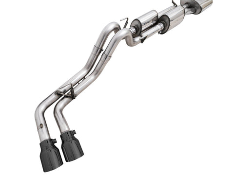 AWE Tuning 16-22 Toyota Tacoma 0FG Cat-Back Exhaust w/ BashGuard - Dual Diamond Black Tips - 3015-33826