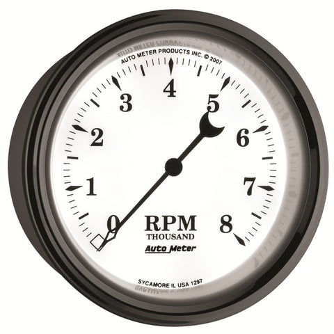 AutoMeter Gauge Tachometer 3-3/8in. 8K RPM In-Dash Old Tyme White II - 1297