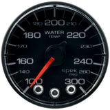 Autometer Spek-Pro Gauge Water Temp 2 1/16in 300f Stepper Motor W/Peak & Warn Blk/Blk - P346324