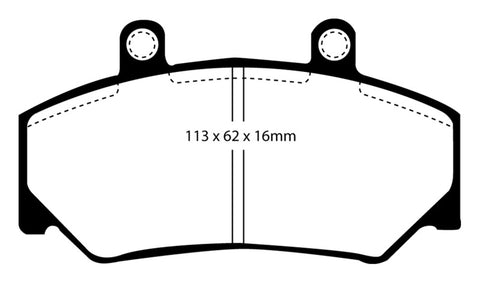 EBC 85-93 Volvo 740 2.1 (Bendix) Yellowstuff Front Brake Pads - DP4800R