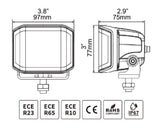 Go Rhino Xplor Blackout Combo Series Cube Sideline LED Spot Lights w/ Amber 4x3 - Blk (Pair) - 750700322SCS