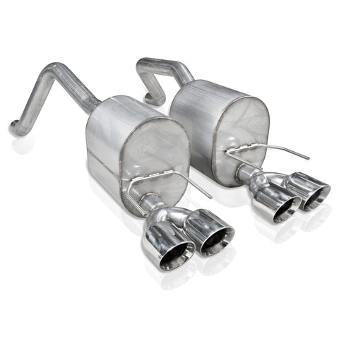 Stainless Works 2009-13 C6 Corvette Axle Back 2-1/2in Dual Chambered Turbo Mufflers Quad 4in Tips - C609CBQUAD