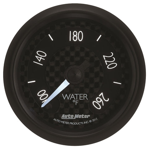 Autometer GT Series 52mm Full Sweep Electronic 100-260 Deg F Water Temperature Gauge - 8055