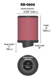 K&N Universal Rubber Filter 3 inch 5 Degree FLG 4 1/2 inch OD 4 inch Height - RB-0900