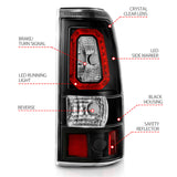 ANZO 1999-2002 Chevy Silverado 1500 LED Taillights Plank Style Black w/Clear Lens - 311324