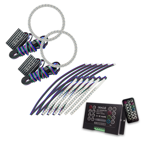 Oracle 15-17 Ford Mustang V6/GT/Shelby DRL w/ Halo Kit - ColorSHIFT w/ 2.0 Controller - 2267-333