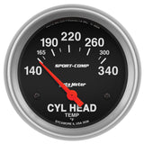 AutoMeter Gauge Cylinder Head Temp 2-5/8in. 140-340 Deg. F Electric Sport-Comp - 3536