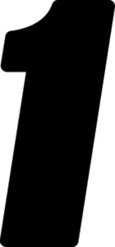 Hardline Dirt Digits 3pk 4 in. - High Gloss Number 1 - Black - DD43B-1