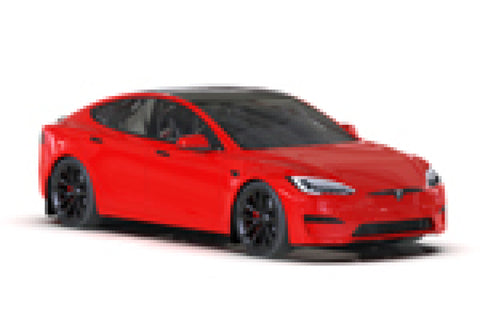 Rally Armor 21-26 Tesla Model S / S Plaid Black UR Mud Flap w/White Logo - MF101-UR-BLK-WH