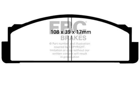 EBC 68-83 Fiat 124 1.6 Yellowstuff Front Brake Pads - DP4116R