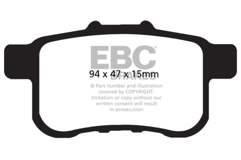 EBC 09-14 Acura TSX 2.4 Redstuff Rear Brake Pads - DP31987C