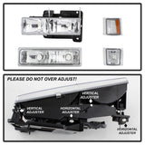 xTune Chevy Suburban 94-98 Headlights w/ Corner & Parking Lights 8pcs Chrome HD-JH-CCK88-AM-C-SET - 5069535