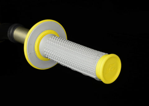 Renthal MX Dual Compound Grips Tapered 1/2 Waffle - Grey/ Yellow - G194