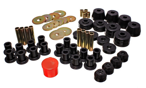 Energy Suspension 72-85 Dodge/Plymouth 1/2 & 3/4 Ton S/C Pickup Black Hyper-Flex Master Bushing Set - 5.18102G