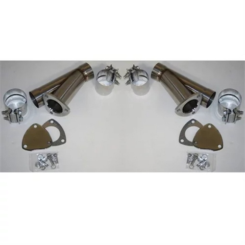 Granatelli 2.25in Stainless Steel Manual Dual Exhaust Cutout Kit w/Slip Fit & Band Clamp - 305522D
