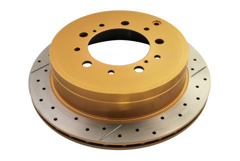 DBA 07+ Toyota Landcruiser 200 Series Rear Cross Drilled & Slotted Street Series Rotor - 2723X