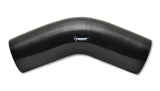 Vibrant 4 Ply Reinforced Silicone Elbow Connector - 5in ID x 4in Leg 45 Deg Elbow (BLACK) - 2917