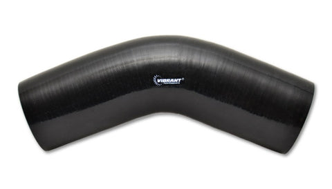 Vibrant 4 Ply Reinforced Silicone Elbow Connector - 5in ID x 4in Leg 45 Deg Elbow (BLACK) - 2917