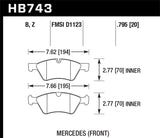 Hawk 10-12 Mercedes GL350/GL450 Performance Ceramic Street Front Brake Pads - HB743Z.795