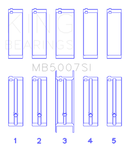 King Engine Bearings G.M.C. Saturn (Size +1.0mm) Main Bearing Set - MB5007SI1.0