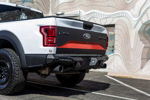 Addictive Desert Designs 17-18 Ford F-150 Raptor HoneyBadger Rear Bumper w/ 10in SR LED Mounts - R117321430103