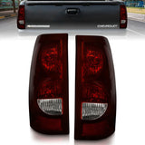 ANZO 2003-2006 Chevrolet Silverado 1500 Taillights Taillights Dark Red/Clear Lens (OE Style) (Pair) - 211184
