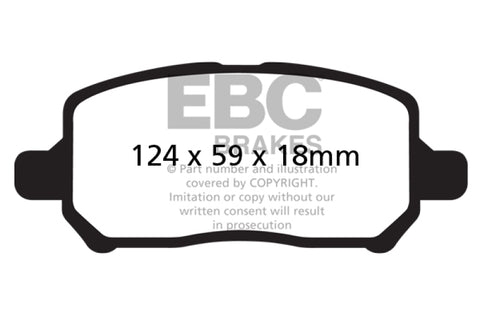 EBC 05-10 Chevrolet Cobalt 2.2 4 Lug Ultimax2 Front Brake Pads - UD956