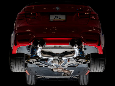 AWE Tuning BMW F8X M3/M4 Track Edition Cat-Back Exhaust - Diamond Black Tips - 3020-43087