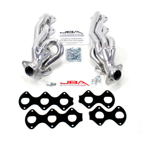 JBA 05-10 Ford F-Series 6.8L 3V V10 1-1/2in Primary Silver Ctd Cat4Ward Header - 1670SJS