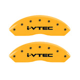 MGP 4 Caliper Covers Engraved Front & Rear i-Vtec Yellow finish black ch - 39018SIVTYL