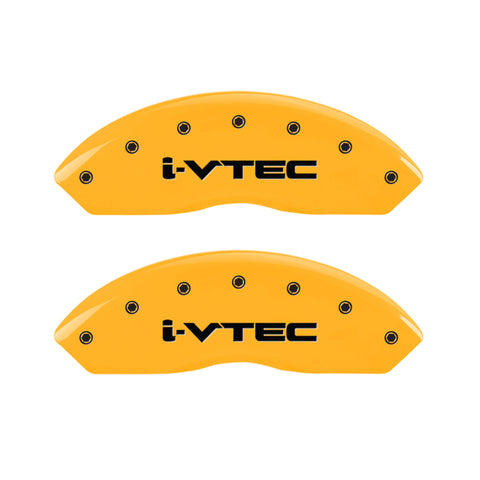 MGP 4 Caliper Covers Engraved Front & Rear i-Vtec Yellow finish black ch - 39018SIVTYL