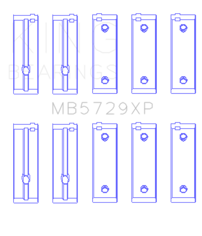 King Engine Bearings Peugeot TU3UP/TUD05 - (Size STD) Performance Main Bearing Set - MB5729XP