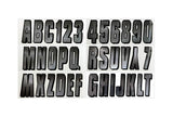 Hardline Boat Lettering Registration Kit 3 in. - 300 Chrome/Black - CHBKG300