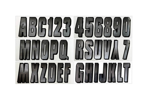 Hardline Boat Lettering Registration Kit 3 in. - 300 Chrome/Black - CHBKG300