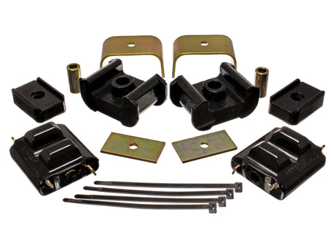 Energy Suspension 73-84 K5 Blazer 4WD Fullsize Black Complete Motor & Trans Mount Set Zinc Finish - 3.1124G