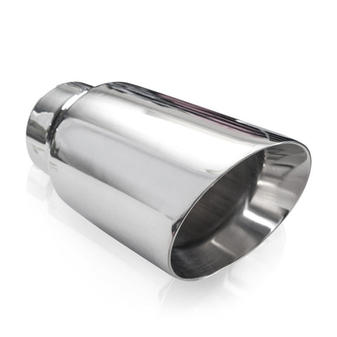 Stainless Works Conical Double Wall Slash Cut Exhaust Tip - 4in Body 3in Inlet - 799300