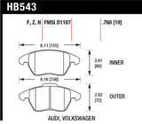 Hawk Audi A3 Quattro / VW EOS / Golf / Jetta / Passat / Rabbit Performance Ceramic Front Brake Pads - HB543Z.760