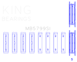 King Engine Bearings Subaru FA20/ Toyota 4U-GSE/ O/S Housing .005in (Size 0.26) Main Bearing Set - MB5799SI.026
