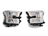 Raxiom 15-17 Ford F-150 Projector Headlights w/ LED Accent- Chrome Housing (Clear Lens) - T542715