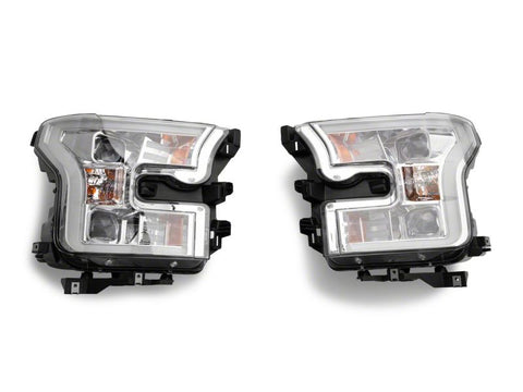 Raxiom 15-17 Ford F-150 Projector Headlights w/ LED Accent- Chrome Housing (Clear Lens) - T542715