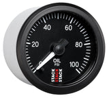 Autometer Stack 52mm 0-100 PSI 1/8in NPTF Male Pro Stepper Motor Oil Pressure Gauge - Black - ST3302