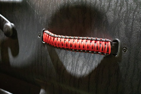 Fishbone Offroad 97-06 Jeep Wrangler Paracord Door Handles - Black/Red - FB55286