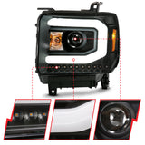 ANZO GMC SIERRA 1500 14-15 2500H/15-19 Projector Headlight Plank Style Black w/ Switchback (Halogen) - 111487