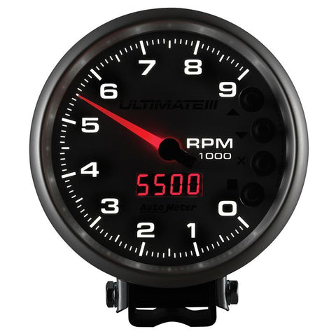 Autometer 5 inch Ultimate III Playback Tachometer 9000 RPM - Silver - 6882