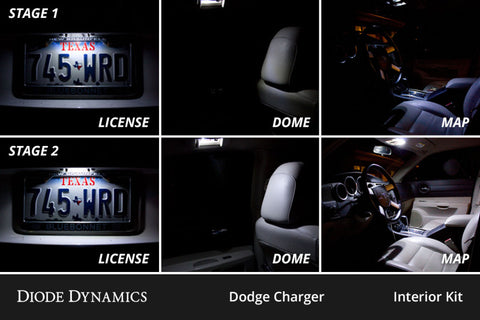 Diode Dynamics 06-10 Dodge Charger Interior LED Kit Cool White Stage 2 - DD0628