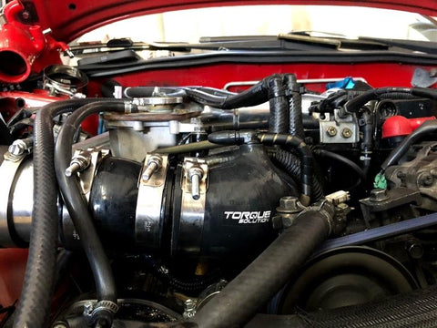 Torque Solution Turbo Inlet Hose Black: 02-07 Subaru WRX / 04-18 STI / 05-09 Legacy GT / 04-13 FTX - TS-SU-463BK