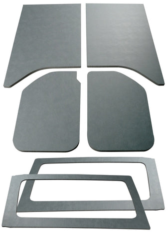 DEI 11-18 Jeep Wrangler JK 2-Door Boom Mat Complete Headliner Kit - 6 Piece - Gray Leather Look - 50289